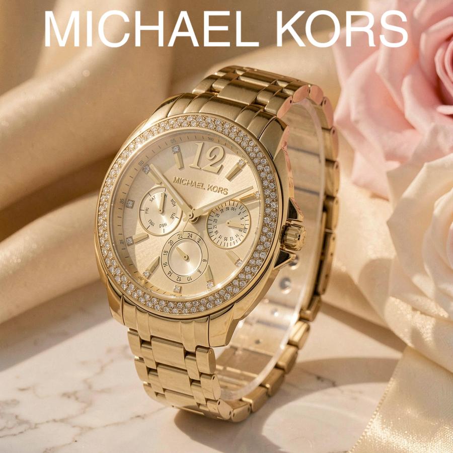 Michael Kors Женские кварцевые часы-хронограф Cameron Золотой / шампанское Циферблат Браслет из нержавеющей стали с покрытием из желтого золота Ремешок 38 мм MK5691