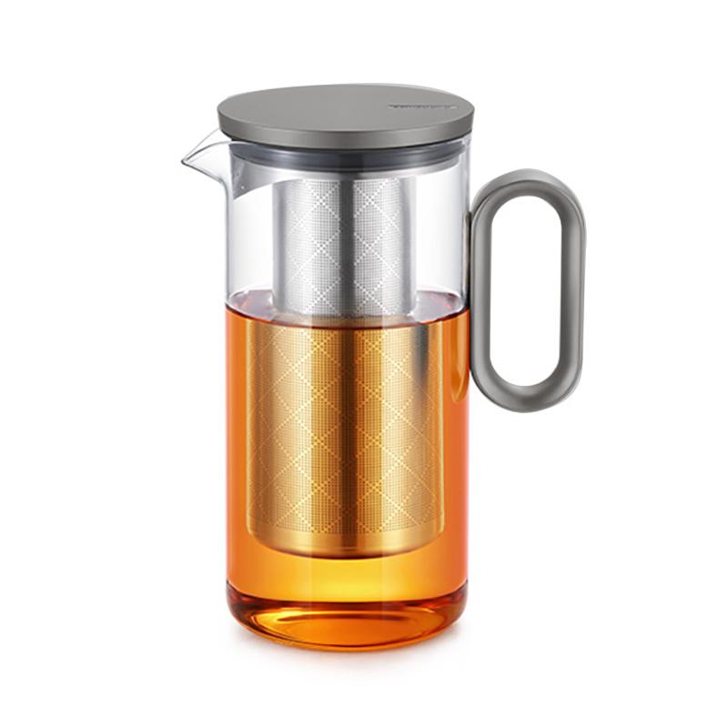 Samadoyo Heat-resistant Glass Tea Pot Aluminum Alloy Cup Lid Modern Tea Pot with Filter Screen Tea Pot Boiling Pot Tea Set 900ML