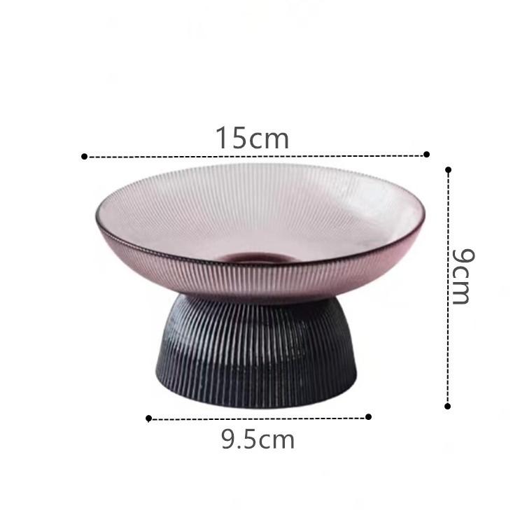 Креативная полосатая стеклянная фруктовая тарелка десертная овсяная салатница украшение для гостиной прозрачная тарелка для хранения конфет и орехов декор