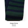 Dark Green Small Tie 5Cm Narrow Version Coffee Color Retro Stripe British Japanese Tide Flat Head Knitted Tie