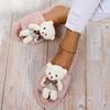 Fashion 2025 Fashion Women Winter House Furry Slippers Cute Bear Decoration Women's Slippers Soft Bottom Indoor Home Slides Mujer