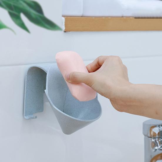 Soap Dish Wall Mounted Water Draining Quick Dry Water-free Soap Sponge Holder for Home