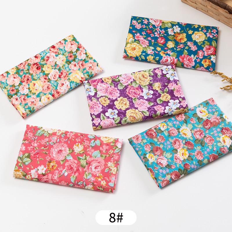 5pcs / Lot Printed Patchwork Cotton Fabric Doll Handmade Accessories Floral Fabrics for DIY