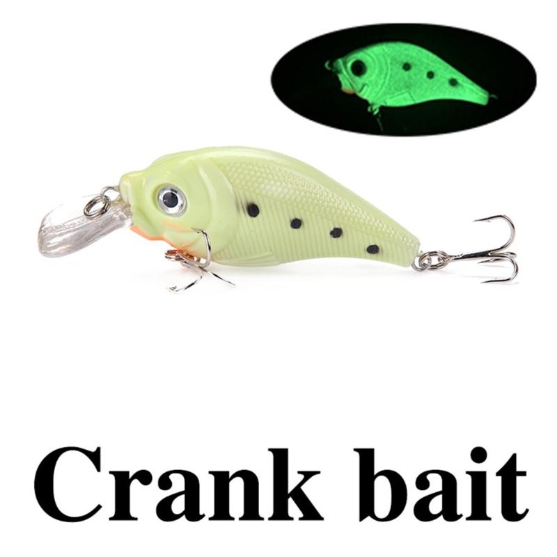 5 шт. Светящиеся в темноте Рыболовные снасти Блесны Рыболовные приманки Воблеры Приманки на рыбу Искусственные Жесткие приманки Воблер-крэнкбейт