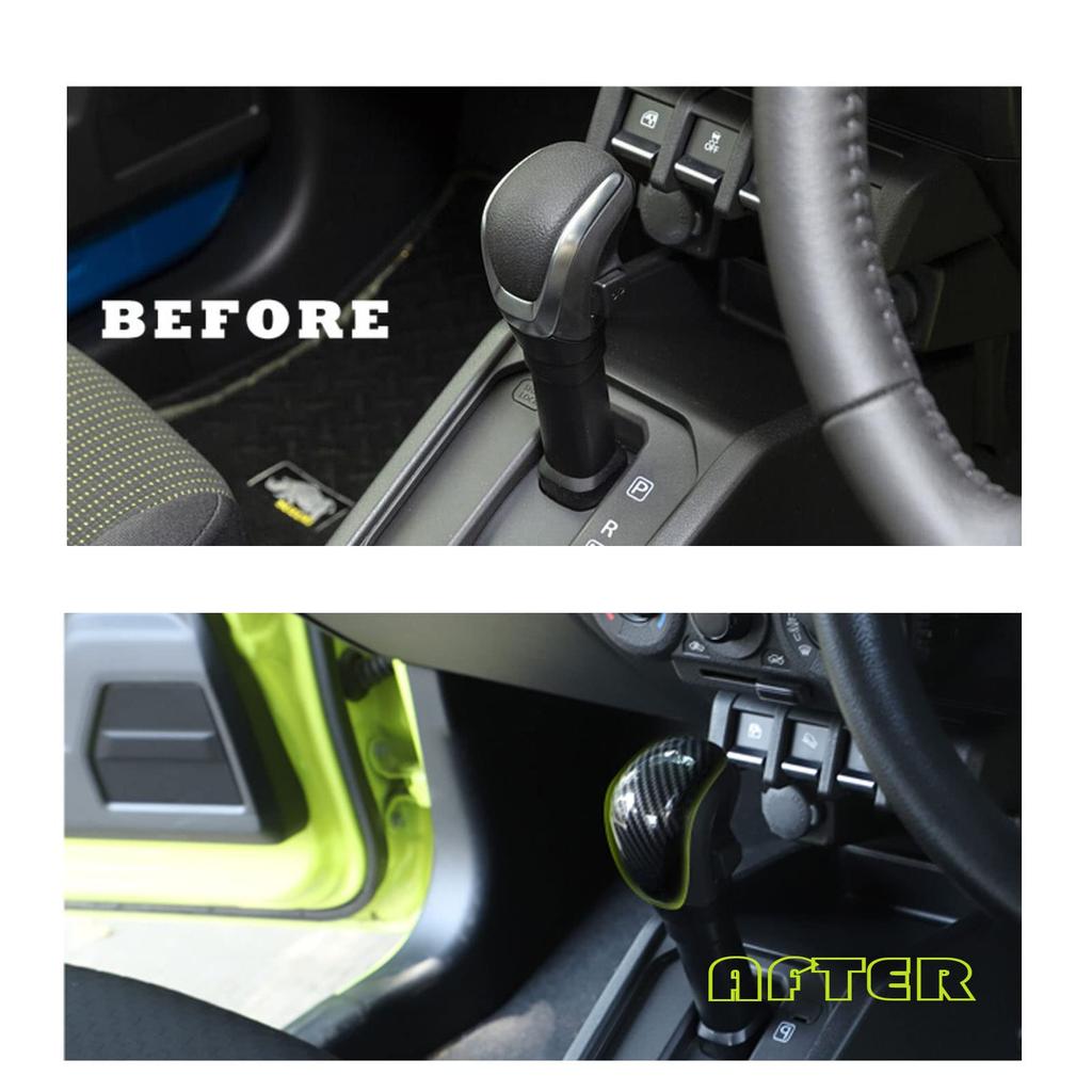 BAIYIUER Shift Knob Cover for Suzuki Sierra 2018 Transmission Shift Grip Side Gear Shift Knob Parking Gear Lever Carbon Fiber Interior Custom Dress