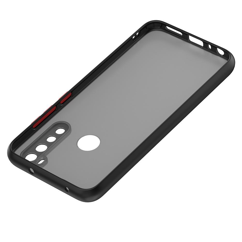 Чехол-броня из твердого ПК с ощущением кожи для Xiaomi Redmi Note 8 Контрастная кнопка Ударопрочный Чехлы