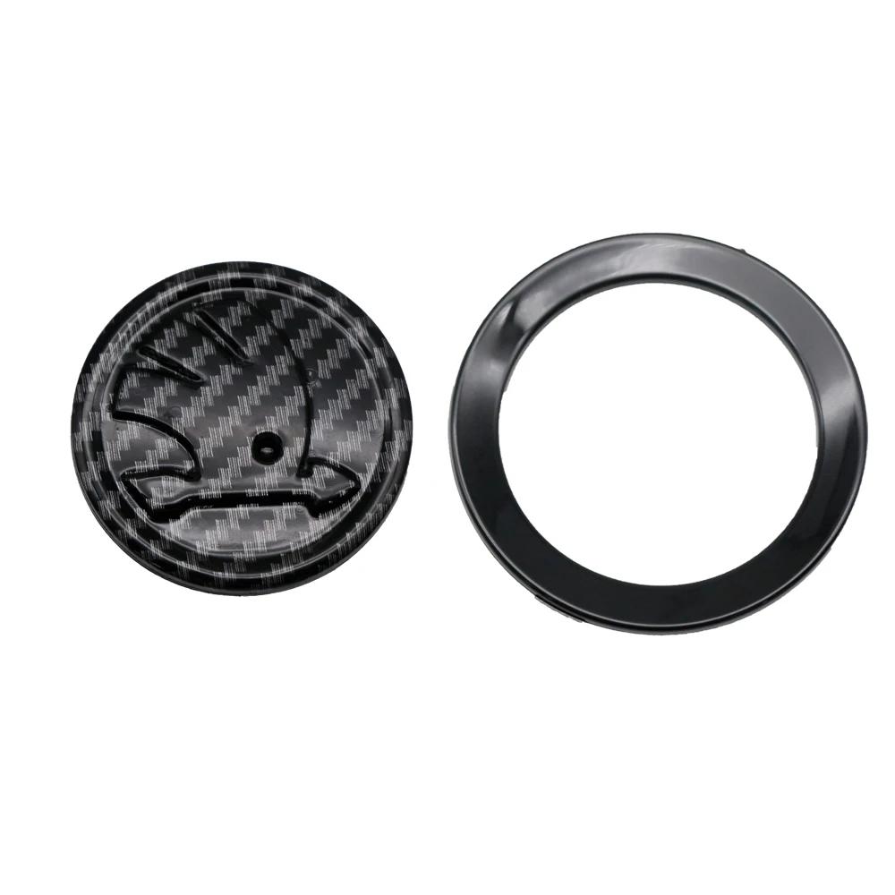 NADH5 Car Steering Wheel Badge Emblem Sticker Auto Interior Accessories For Skoda Yeti Kodiaq Octavia Karoq Kamiq Fabia Rapid Superb
