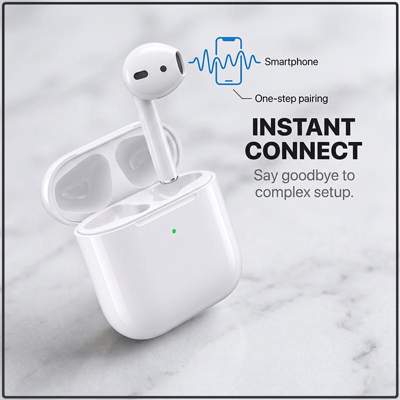 Наушники-вкладыши TWS Bluetooth 5.3 второго поколения, True Wireless, полувкладыши, мгновенное сопряжение, долгий срок службы батареи, низкая задержка 0,05 с для видеоигр