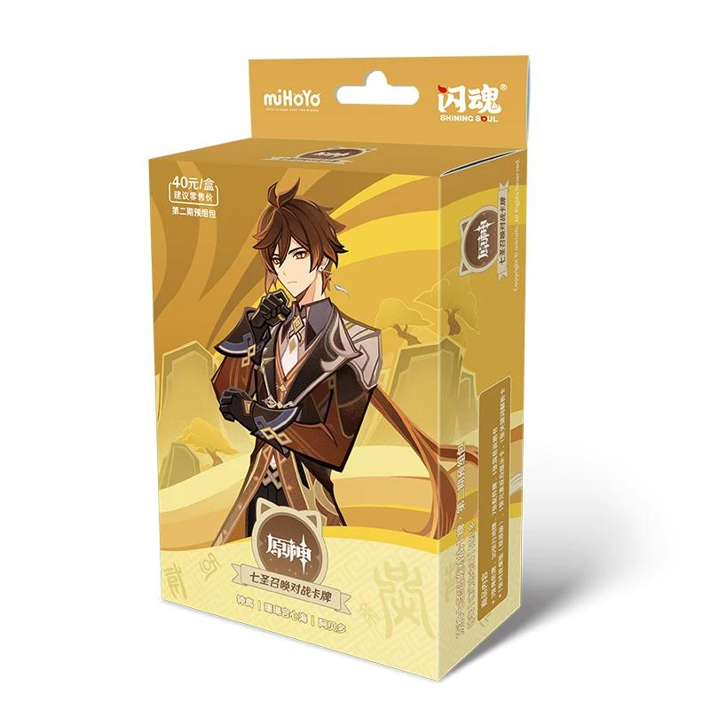 100% Оригинальная карта Genshin Impact Genius Invokation TCG Боевая карта Ху Тао Райдэн Сёгун Карточка из коллекции персонажей Детская игрушка Подарки