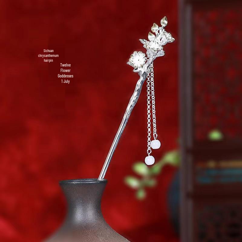 Двенадцать Богинь Цветов Ханфу Заколка для Волос - Прическа в Китайском Стиле Подарок на День Святого Валентина для Неё