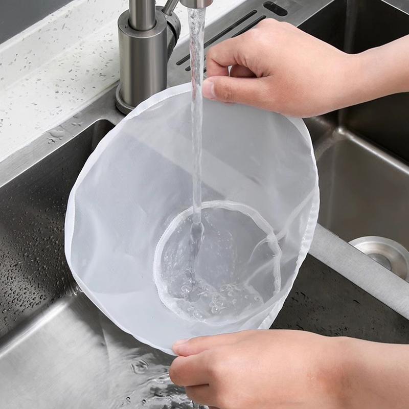 1Pc Soy Milk Filter Net Bag Nylon Liquid Filter Net Bag Milk Coffee Filter Net Bag Reusable Squeeze Mesh Kitchen Tool