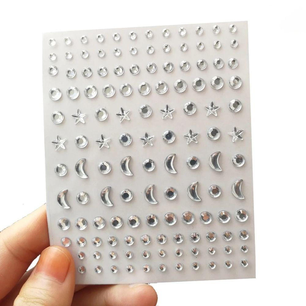 Moon Star Face Gems Self Adhesive Nail Art Decoration Stage Decoration Makeup Sticker