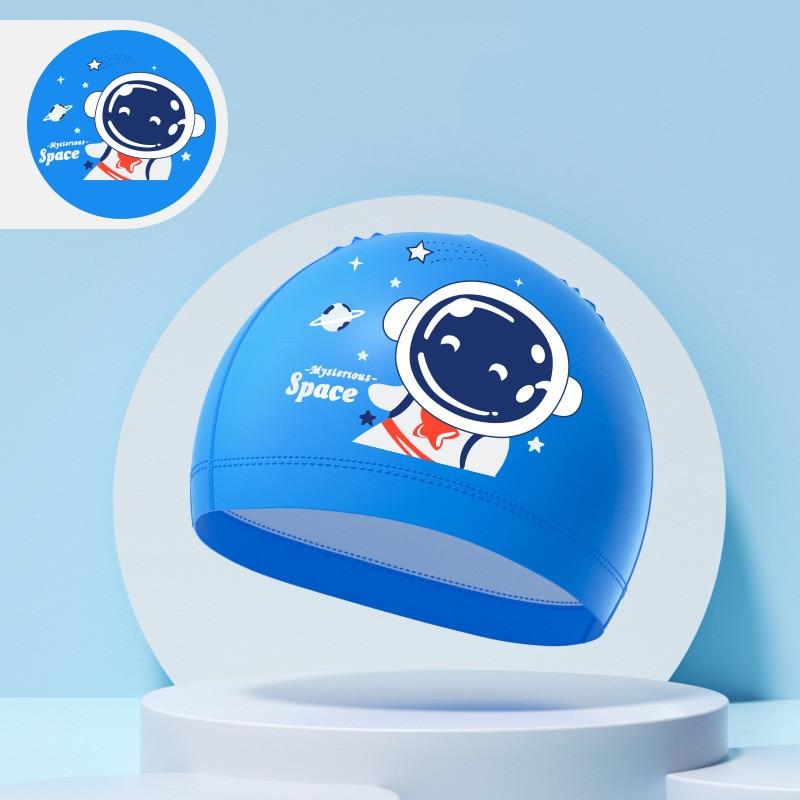 Детские шапочки для плавания для мальчиков и девочек, детская милая шапочка для плавания с героями мультфильмов, высокоэластичная водонепроницаемая шапочка для защиты ушей из искусственной кожи