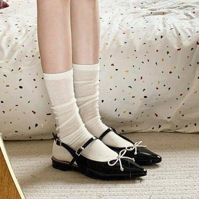 Красивые сандалии-мешки женские новый летний дизайн нишевые балетки на плоской подошве с острым носком одинарные туфли