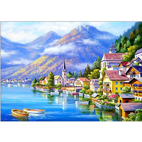 Алмазная вышивка Алмазная картина Полный круг Пейзаж 5D DIY Горный хрусталь Картина Вышивка крестом