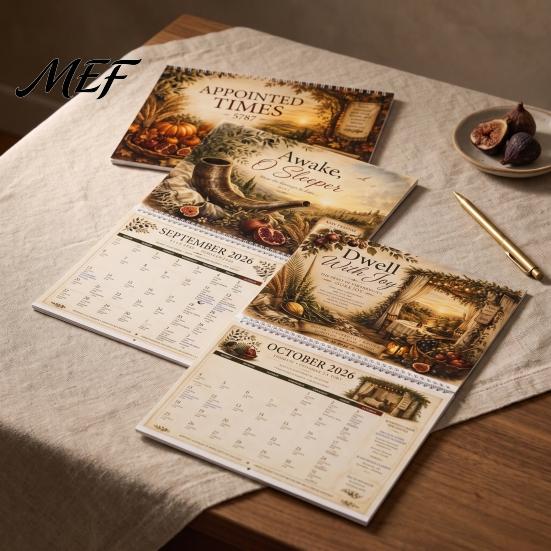 Feast Days Reference 2026-2027 Appointed Times Wall Calendar, Spiral Bound Scripture Illustrated Calendar with Monthly Biblical Dates Days,