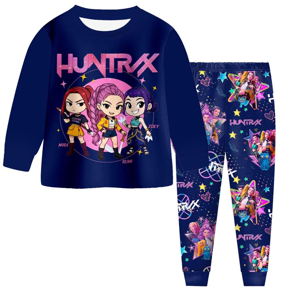 Children's Fashion Suit Skirt Round Neck Long Sleeve Top Pants