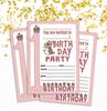 Darling Souvenir Розовый пригласительный билет на день рождения для печати Заполните или напишите пустые приглашения Праздничные атрибуты Упаковка из 28 5 x 7