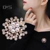 Korean Style Snowflake Brooch Faux Pearl Stylish Scarf Pin Metal Accessory Anti-oxidation Jewelry for Sweaters Jackets