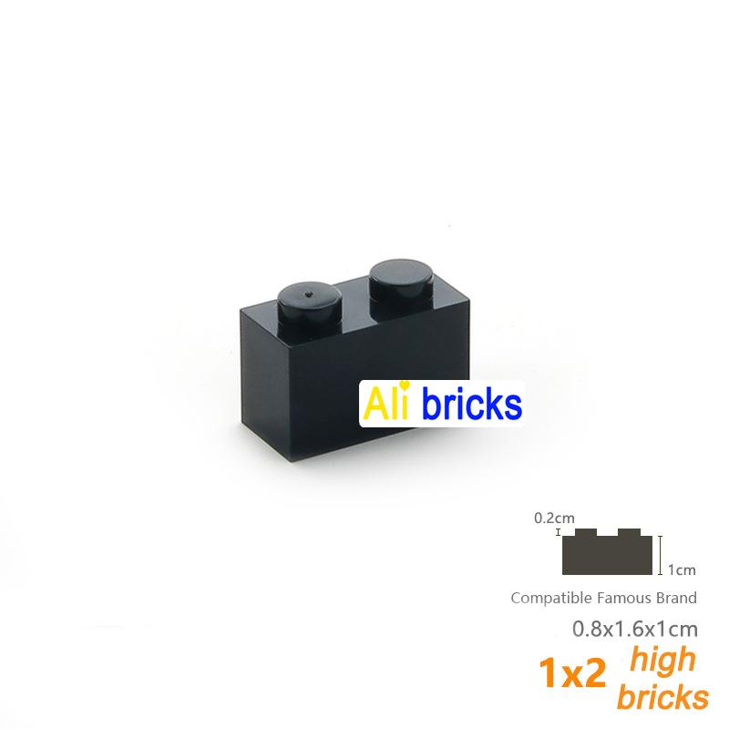 60pcs/lot Bulk Blocks Building Bricks Thick 1X2 Educational Assemblage Construction Toys for Children Size Compatible With Brand