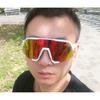 Full Coated Cycling Sunglasses Windproof Dustproof Sport Goggles With 3 Interchangeable Lenses TR90 Frame