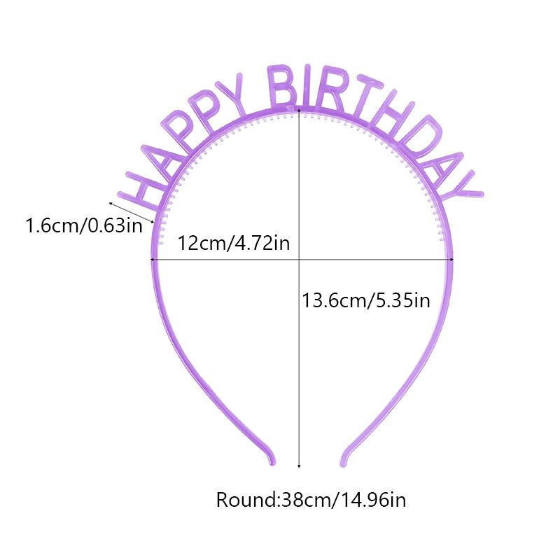 1 шт., новая флуоресцентная повязка для волос, светящаяся в темноте, повязка на голову с надписью «С Днем Рождения», светящаяся повязка на голову