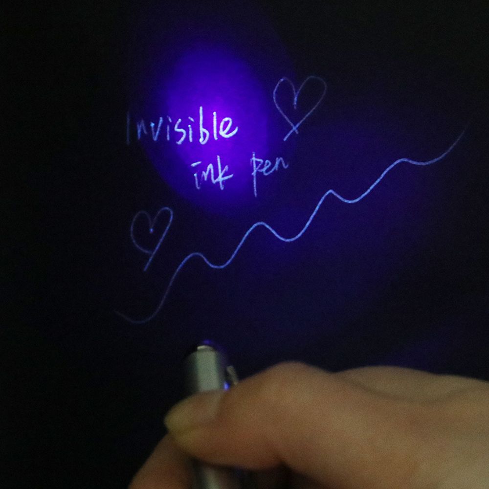 Silver Drawing Magic Writing Invisible Ink Pen Ballpoint Pens UV Light Pen Magic Secret Pen