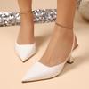 New Popular Pumps Footwear Elegant Women Heeled Shoes Buckle Strap Female Pointed Toe Slingbacks Ladies High Heels Shoes