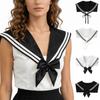 White Striped Sailor Fake Collar Cape Bow Tie Retro Blouse False Collars  Clothes Decoration