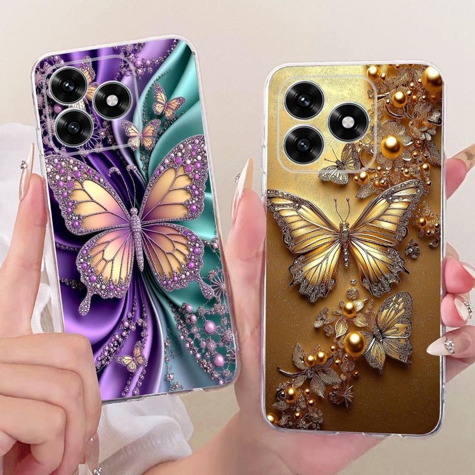 For Honor X5C Plus Case NLA-LX1 Luxury Butterfly Painted Cover Clear Silicone Case For Honor X5C X 5C HonorX5C Plus 4G Soft Bags