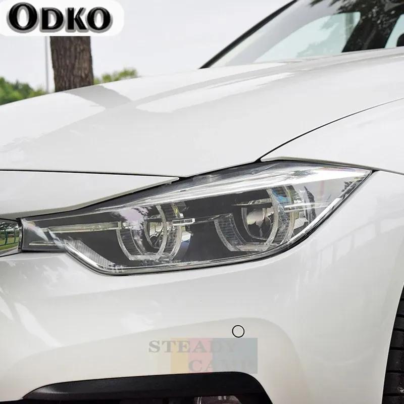 2 Pcs Car Headlight Protective Film Smoked Black Tint Wrap Vinyl Transparent TPU Sticker For BMW 3 Series F30 F31 Touring