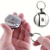 Duty Badge Reels Retractable Badge Holder, Metal Retractable Keychain Badge Reel ID Badge Holder with Belt Clip Key Ring