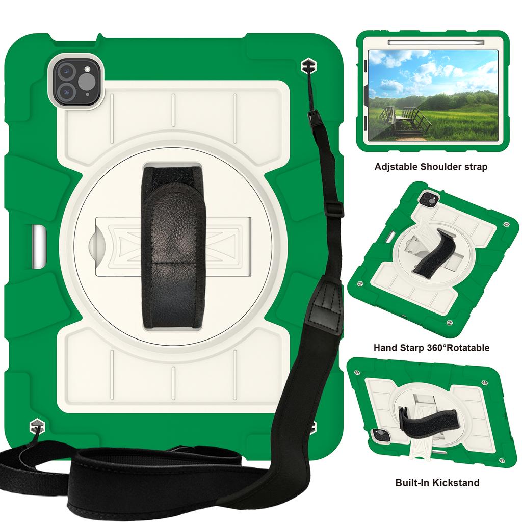 360 Rotating Case Universal for IPad Pro 11 2018 2020 2021 2022 Air 4 5 10.9 Kickstand Cover Shockproof with Hand Shoulder Strap