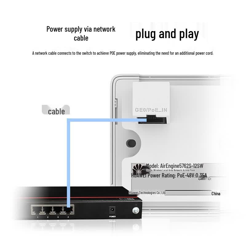 Huawei AP163 Enterprise Wi-Fi 6 Dual-Band 3000M Wall Plate AP (CN version)