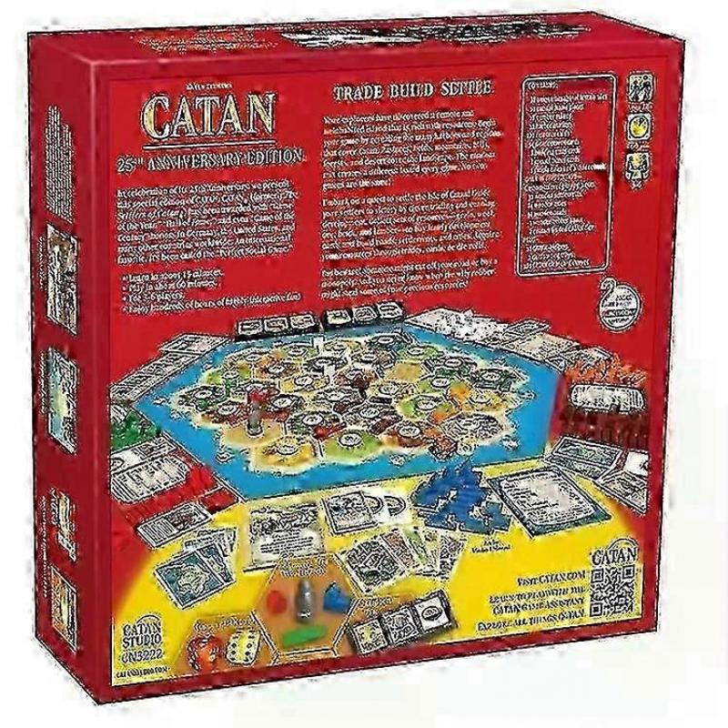 English Version Catan Board Game 25th Anniversary Edition, Puzzle Leisure Toy Card Game for 2-8 People Party