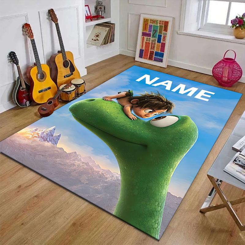 Custom The Good Dinosaur Mat Personalized Name, Polyester Washable Indoor Entryway Rug, Gift for Christmas, Easter, Thanksgiving Day