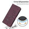 For iPhone 14/13 Case with Strap Cats Imprint Leather Wallet Phone Cover