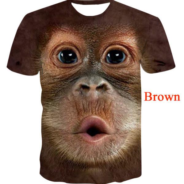 Весенне-летняя мужская футболка с 3D забавным животным принтом и круглым вырезом с коротким рукавом, топы, блузка