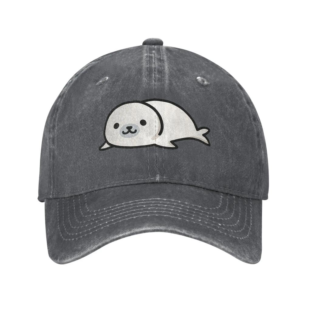Кепка из джинсовой ткани с принтом Seal, повседневные бейсболки, регулируемая кепка, летние унисекс бейсболки