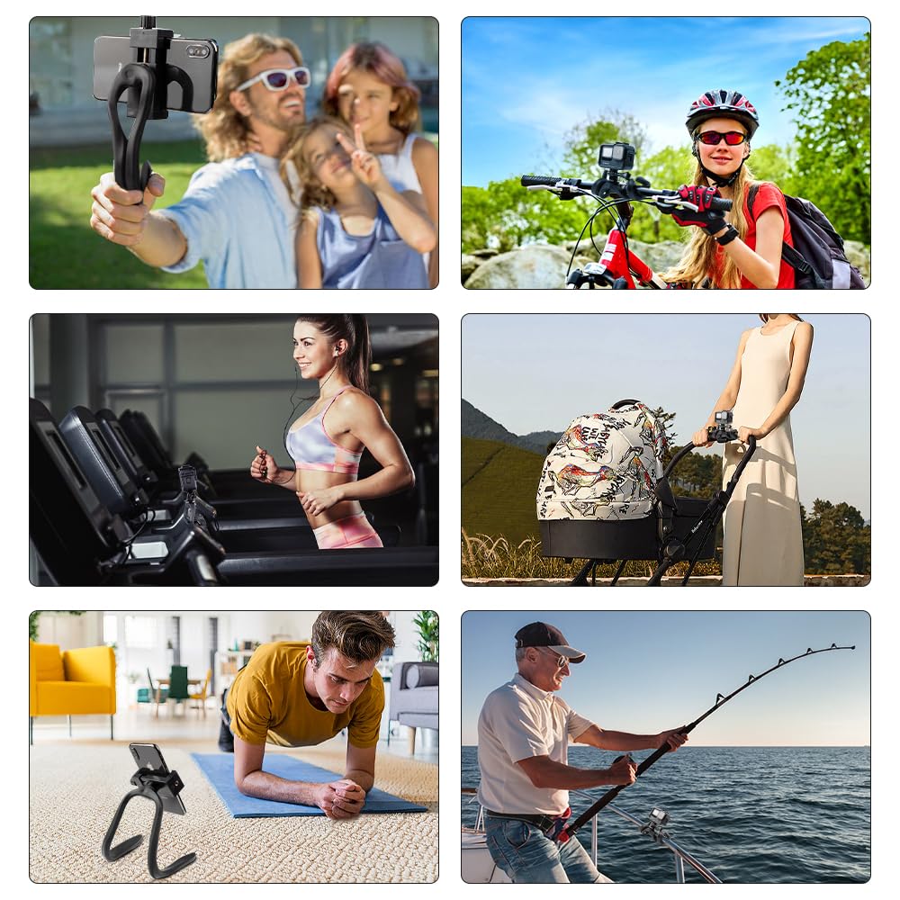 Гибкий кронштейн-держатель для камеры Taisioner, шейный шнурок, держатель для смартфона в стиле ожерелья, для экшн-камер, гибкий, сгибаемый, для селфи, с держателем для смартфона, U-образное крепление, для камер,