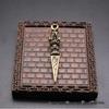 Brass Vajra Pestle Keychain: Tantric Copper Pendant Ornament