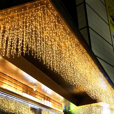 4 м, 0,4-0,6 м, 96 светодиодных занавесок, сосульки, гирлянды, вилка европейского стандарта, переменный ток, 220 В, мерцающая сказочная гирлянда для наружного и внутреннего рождественского свадебного украшения