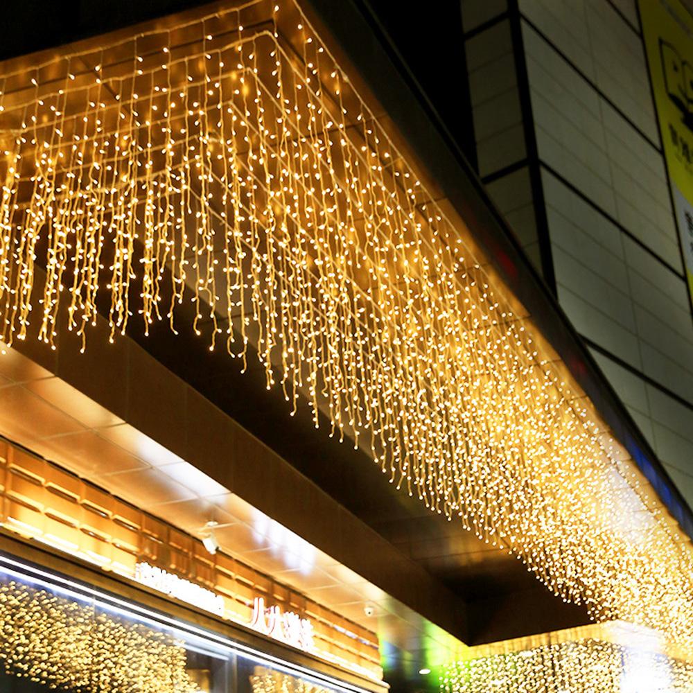 4 м, 0,4-0,6 м, 96 светодиодных занавесок, сосульки, гирлянды, вилка европейского стандарта, переменный ток, 220 В, мерцающая сказочная гирлянда для наружного и внутреннего рождественского свадебного украшения
