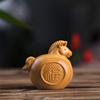 1/2Pcs Feng Shui Fu Horse Wooden Carved Horse Figurine Bring Good Luck 2026  Year Zodiac Horse Statue Home Office Decor