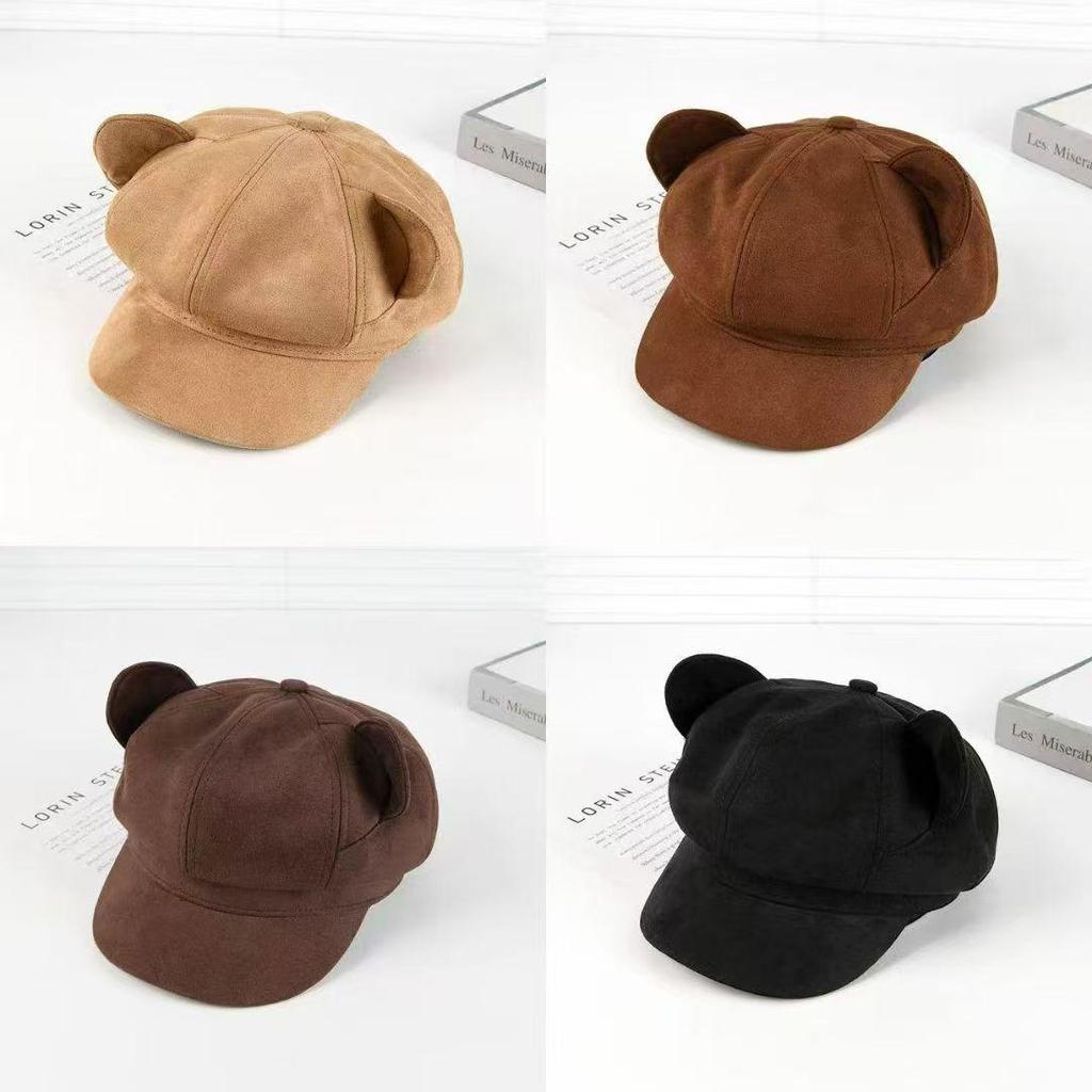 Unisex Cat Ear Octagonal Hat - Cute, Retro British Duckbill Style for Women & Painters