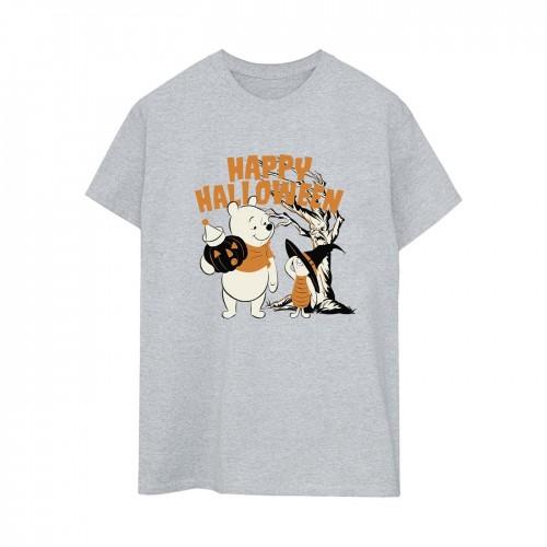 Disney Womens/Ladies Winnie The Pooh And Piglet Happy Halloween Cotton Boyfriend T-Shirt