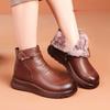 Fashion Winter Women Genuine Leather Ankle Boots Female Thick Wool Warm Snow Boots Mother Waterproof Non-slip Booties