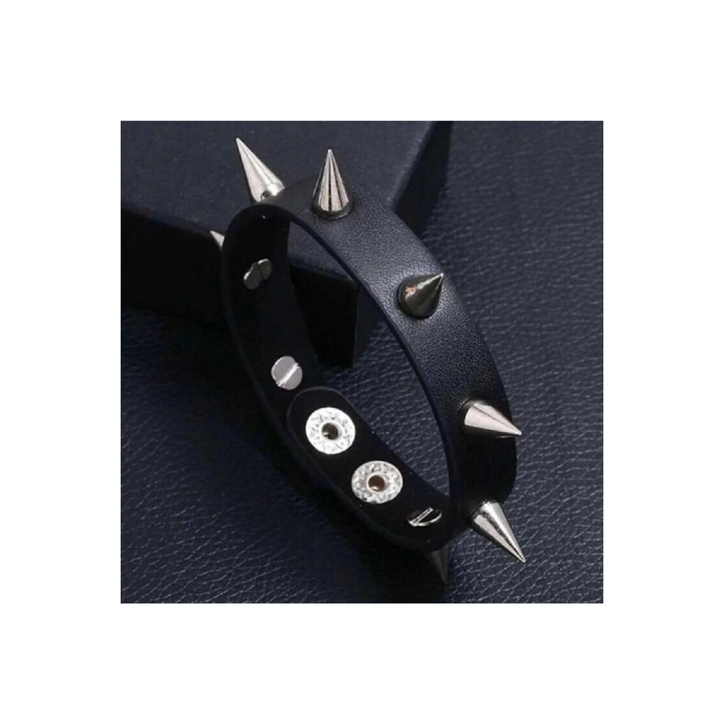 Браслет из искусственной кожи с шипами, Браслет в стиле панк-готики, Кожаный браслет, Браслет с шипами