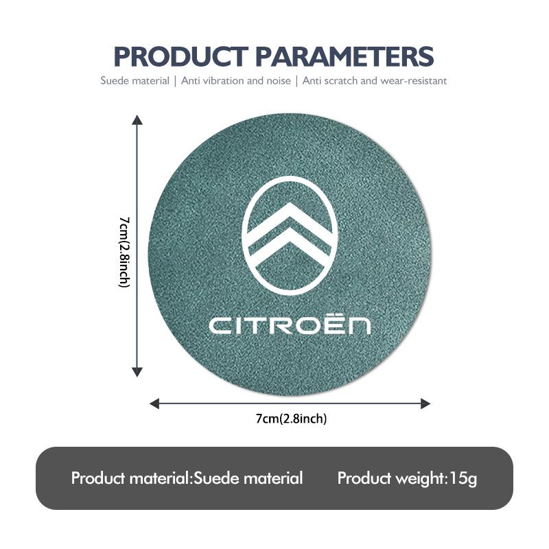For Citroen 2PCS Car Logo Anti-Slip Water Cup Pad Drink Holder Mat Interior Accessories C4 C3 C5 C1 C2 C6 VTS C4L DS3 DS4 DS5