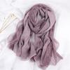 Korean Lace Patchwork Cotton and Linen Scarf Women's Linen Versatile Styles Thin and Long Winter Solid Color Silk Shawl